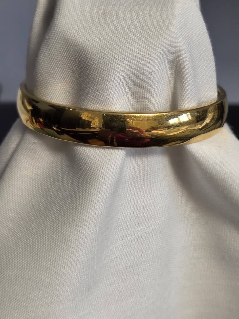 Vtg Monet Wide Polished Gold-Tone Bangle Bracelet